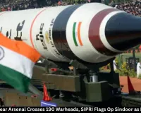  India's Nuclear Arsenal Hits 190 Warheads, SIPRI 2026 Reports