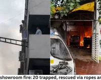 Indore EV showroom fire: 20 trapped, rescued via ropes and ladders