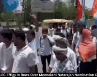 NSUI burns EC effigy in Rewa over Meenakshi Natarajan nomination