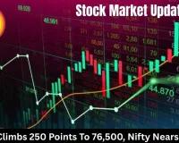 Sensex Rises 250 Points To 76,500, Nifty Nears 23,950 