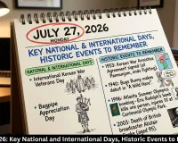 July 27, 2026: Important National & International Days, Historical Events and Observances