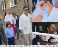 Akshay Kumar Stumbles Briefly at Lord’s, Laughs It Off With Saif Ali Khan and Taimur During India-England Match
