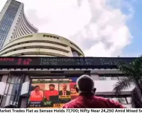 Indian Stock Market Trades Flat as Sensex Holds 77,700; Nifty Near 24,250 Amid Mixed Sectoral Trends