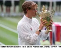 Jannik Sinner Defends Wimbledon Title, Beats Alexander Zverev to Win Fifth Grand Slam