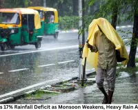 MP Records 17% Rainfall Deficit as Monsoon Weakens, Heavy Rain Alert Issued
