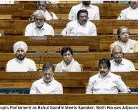 NEET Row Disrupts Parliament as Rahul Gandhi Meets Speaker; Both Houses Adjourned for the Day