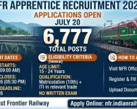 NFR Apprentice Recruitment 2026: Applications Open July 20 for 6,777 Posts