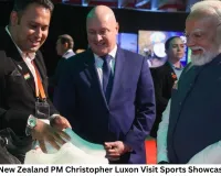 PM Modi and New Zealand PM Christopher Luxon Visit Sports Showcase in Auckland