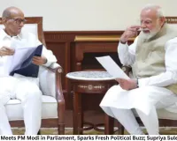 Sharad Pawar Meets PM Modi in Parliament, Sparks Fresh Political Buzz; Supriya Sule Also Present