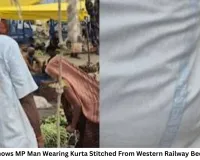 Viral Video Shows MP Man Wearing Kurta Stitched From Western Railway Bedsheet Fabric