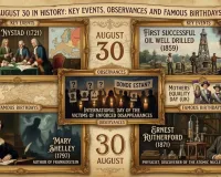 August 30 in History: Important Events, Days and Famous Birthdays