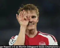 Arsenal Beat Napoli 1-0 as Odegaard Scores UCL Winner