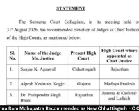 Justice Mohapatra Recommended as Chhattisgarh HC CJ