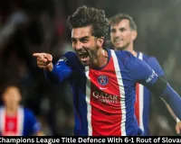 PSG Beat Slovan 6-1 as Torres Scores Champions League Hat-Trick
