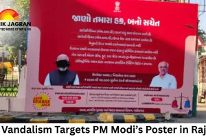 Ink Vandalism Targets PM Modi’s Poster in Rajkot Ahead of Vibrant Summit Visit