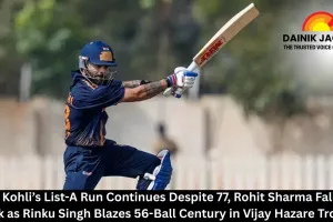 Virat Kohli’s List-A Run Continues Despite 77, Rohit Sharma Falls for Duck as Rinku Singh Blazes 56-Ball Century in Vijay Hazare Trophy