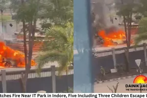 Car Catches Fire Near IT Park in Indore, Five Including Three Children Escape Unhurt