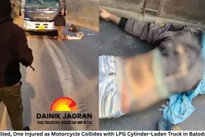 One Killed, One Injured as Motorcycle Collides with LPG Cylinder-Laden Truck in Balodabazar
