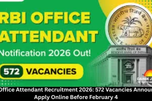  RBI Office Attendant Recruitment 2026: 572 Vacancies Announced, Apply Online Before February 4