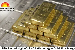 Silver Hits Record High of ₹2.46 Lakh per Kg as Gold Slips Marginally