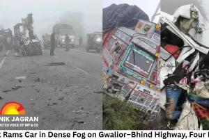 Truck Rams Car in Dense Fog on Gwalior–Bhind Highway, Four Killed