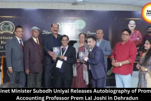 Cabinet Minister Subodh Uniyal Releases Autobiography of Prominent Accounting Professor Prem Lal Joshi in Dehradun