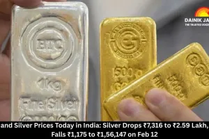 Gold and Silver Prices Today in India: Silver Drops ₹7,316 to ₹2.59 Lakh, Gold Falls ₹1,175 to ₹1,56,147 on Feb 12