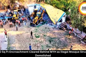 25,000 Sq Ft Encroachment Cleared Behind MYH as Illegal Mosque Structures Demolished