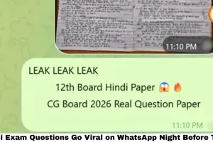 CG Board 12th Paper Leak 2026: Hindi Exam Questions Go Viral on WhatsApp Night Before Test — FIR Filed, NSUI Protests, Students in Limbo as Education Minister Calls It a Rumour