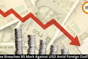 Rupee Breaches 95 Mark Against USD Amid Foreign Outflows