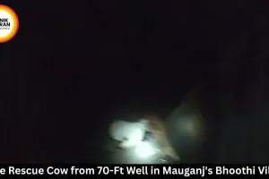 Police Rescue Cow from 70-Ft Well in Mauganj's Bhoothi Village