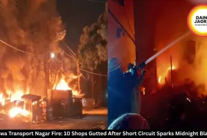 Rewa Transport Nagar Fire: 10 Shops Gutted After Short Circuit Sparks Midnight Blaze