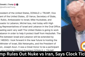 Trump Rules Out Nuke vs Iran, Says Clock Ticking