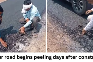 ₹1.40 Crore Bilaspur Road Peels Within Days of Construction