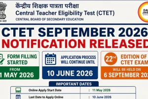 CTET September 2026 Notification Released, Form filling started from May 11