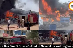 Indore Bus Fire: 5 Buses Gutted in Navalakha Welding Incident