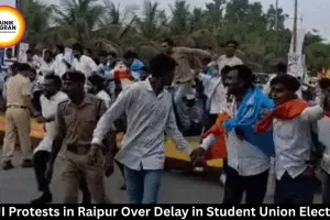 NSUI Protests in Raipur Over Delay in Student Union Elections