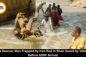 Rewa Man Rescued After Iron Rod Traps Him in River | SDRF, Villagers Act 