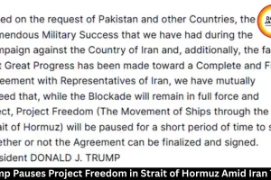  Trump Pauses Project Freedom in Strait of Hormuz Amid Iran Talks
