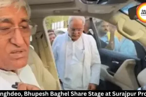 TS Singhdeo, Bhupesh Baghel Together at Surajpur Protest