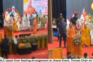 BJP MLC Upset Over Seating Arrangement at Jhansi Event, Throws Chair on Stage