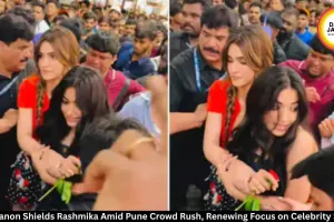 Kriti Sanon Protects Rashmika During Pune Crowd Rush