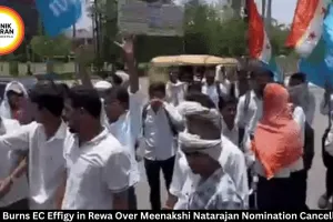 NSUI burns EC effigy in Rewa over Meenakshi Natarajan nomination
