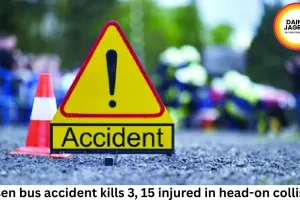 Raisen bus accident kills 3, 15 injured in head-on collision