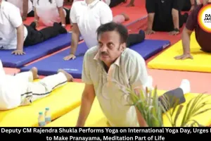  Deputy CM Rajendra Shukla Performs Yoga on International Yoga Day