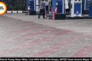 Rewa Petrol Pump: Live Wire Falls, Near-Miss Tragedy Averted