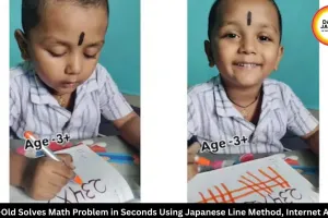 3-Year-Old Solves Math Problem in Seconds Using Japanese Line Method, Video Goes Viral