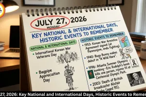 July 27, 2026: Important National & International Days, Historical Events and Observances