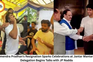 Dharmendra Pradhan's Resignation Sparks Celebrations at Jantar Mantar; CJP Delegation Begins Talks with JP Nadda