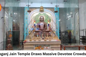 Heavy Devotee Footfall at Habibganj Jain Temple Prompts Traffic Diversions During Chaturmas Celebrations